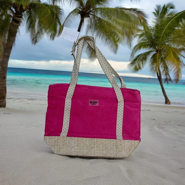 Miami Beach Havlu Çanta PEMBE 50*35 cm - Resim 2