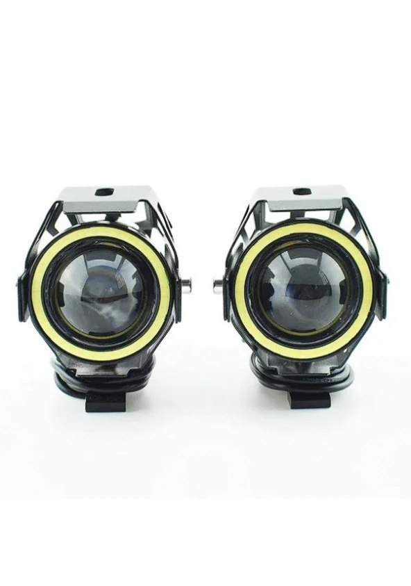 U7 Motosiklet Sis Far Led Mercekli Angel Led (2 Adet) 3 Modlu ürün görseli 1