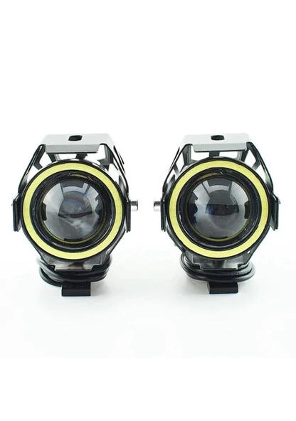 U7 Motosiklet Sis Far Led Mercekli Angel Led (2 Adet) 3 Modlu ürün görseli 1