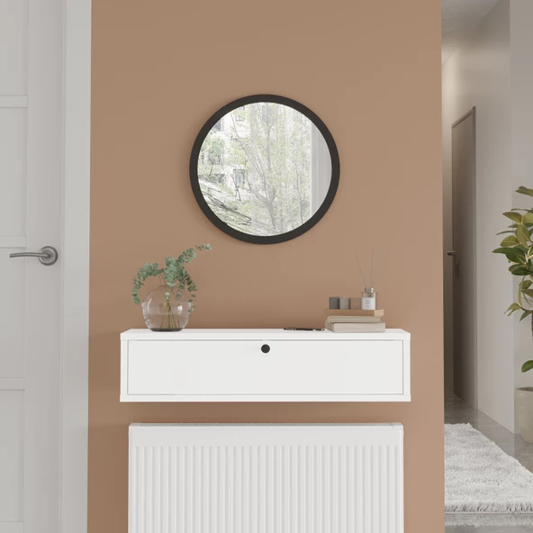 L'occi Concept Cosmia Aynalı 80 cm Kapaklı Duvara Monte Dresuar Beyaz CS3-WB ürün görseli 1