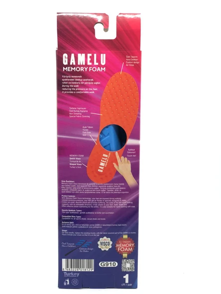 Gamelu Memory Foam Hyper Boost Technology Soft Comfort Ortopedik Tabanlık - Astar - Resim 7