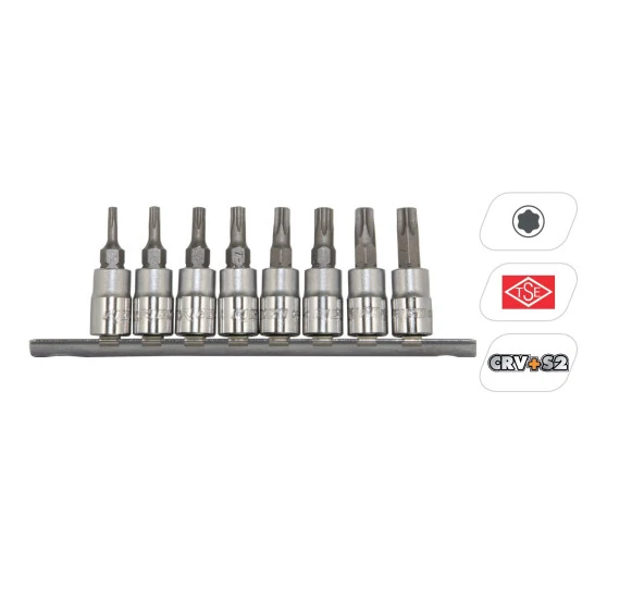 Rico RC7023 8 Parça Lokmalı Torx Uç Seti 1/4" ürün görseli 1