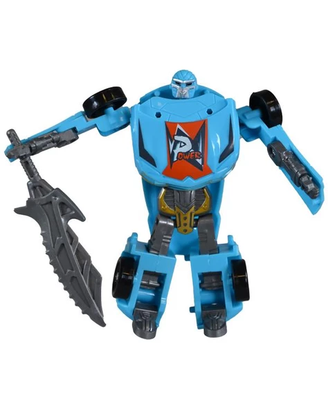 Ctoy Robota Dönüşebilen Araba Mavi Gri - Resim 2