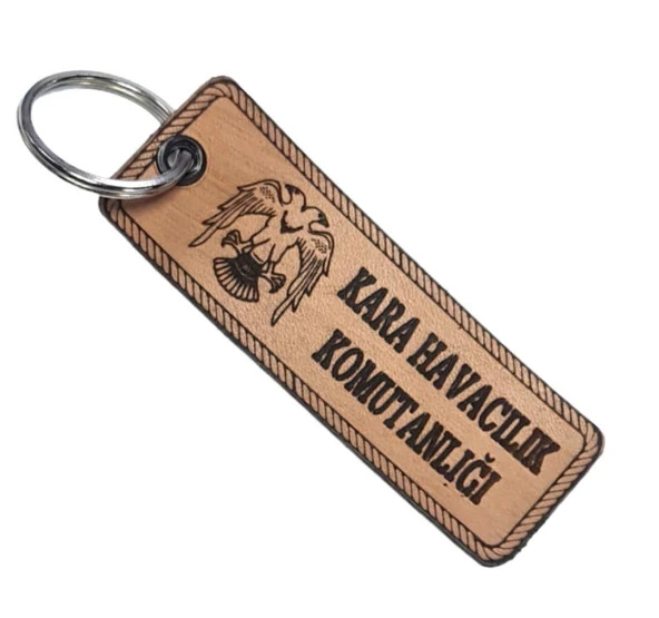 Kara Havacılık Komutanlığı Deri Anahtarlık  - Arma - Leather Key Holder ürün görseli 1
