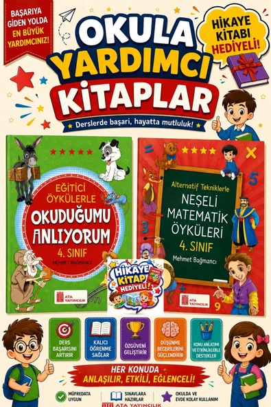 Ata 4.Sınıf Okuduğumu Anlıyorum + Neşeli Matematik Öyküleri ürün görseli 1