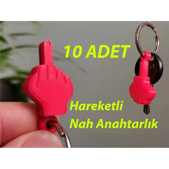 Hareketli Orta Parmak Nah Anahtarlık 10 Adet ürün görseli 1