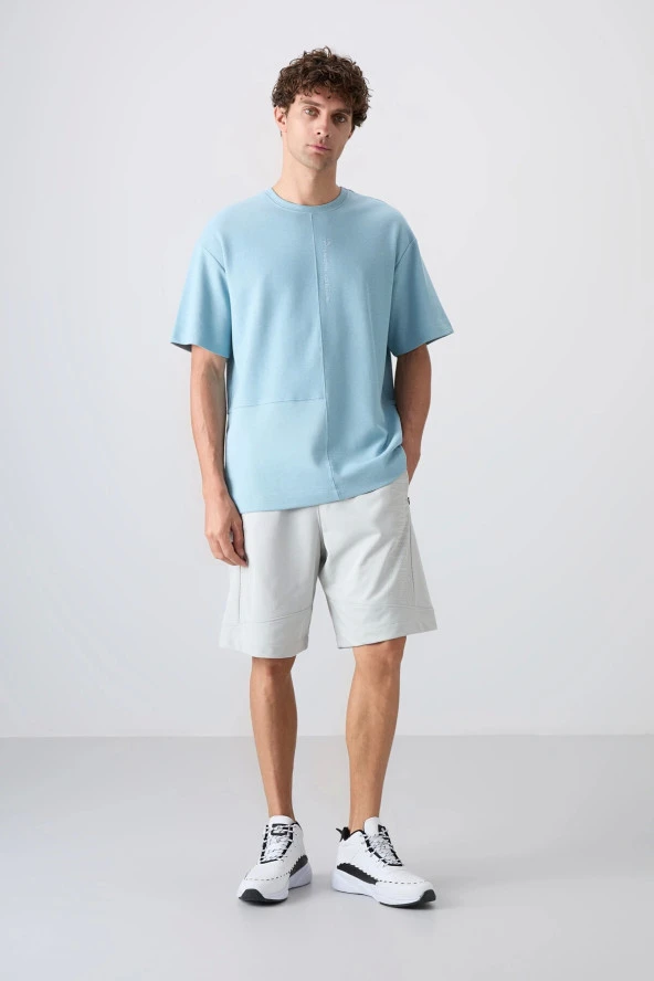 Tommy Life Taş Pamuklu Kalın Yumuşak Dokulu Comfort Fit Baskılı Erkek Şort - 81265 ürün görseli 1