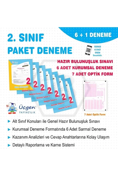 2. Sınıf - PAKET DENEME 7 li + Optik Form ürün görseli 1