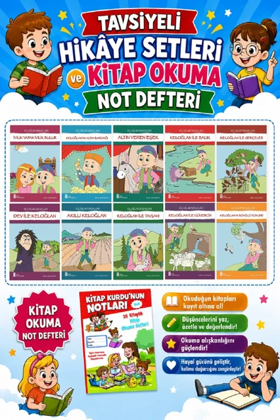 Ata 1.Sınıflar İçin Keloğlan Masalları + Kitap Okuma Not Defteri ürün görseli 1