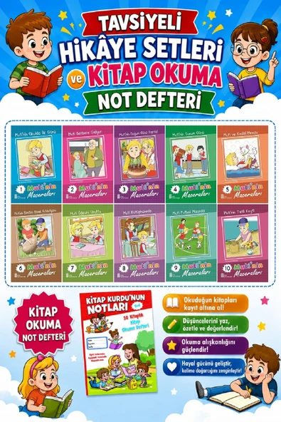 1.Sınıflar İçin Muti'nin Maceraları Öykü Dizisi + Kitap Okuma Not Defteri ürün görseli 1