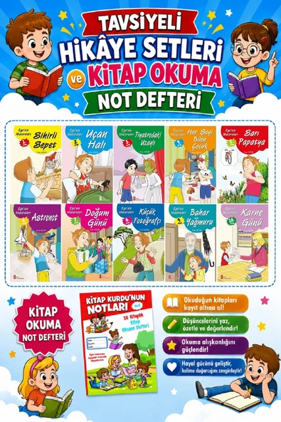 1 ve 2.Sınıflar İçin Ege'nin Maceraları Öykü Dizisi + Kitap Okuma Not Defteri ürün görseli 1