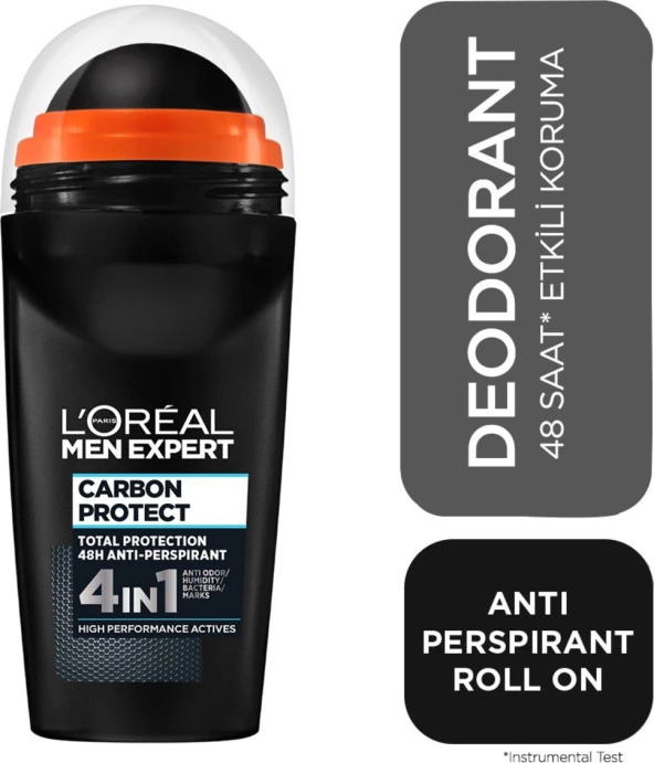 L'Oréal Paris Men Expert Carbon Protect Anti Perspirant Roll On 50Ml ürün görseli 1