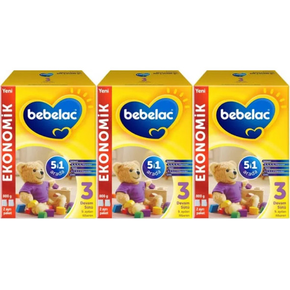 Bebelac 3 Devam Sütü 800 gr 3 Adet ürün görseli 1