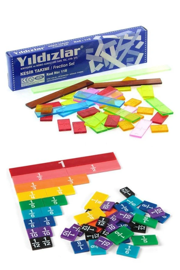 Kesir Takımı 39 Parça 1 Paket Plastik Kesir Takımı Ondalık Birim Kesir Çubukları Matematik Okul Malzemesi ürün görseli 1