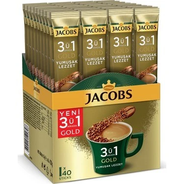 Jacobs Gold 3'ü 1 Arada Yumuşak Lezzet 40x18 gr ürün görseli 1