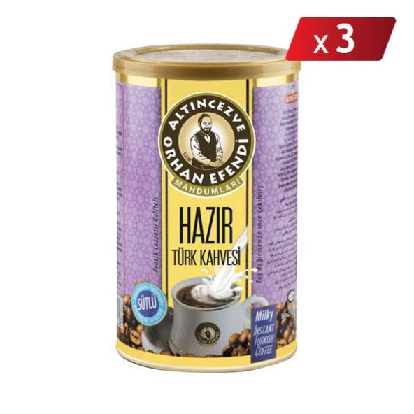 Orhan Efendi Hazır Türk Kahvesi Sütlü Tnk 250 Gr - 3LÜ PAKET ürün görseli 1