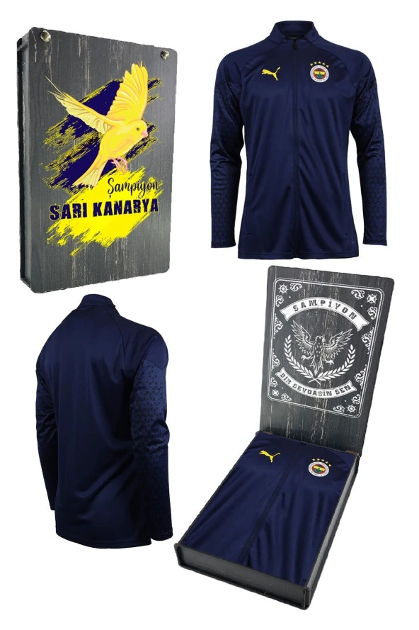 Fenerbahçe Orijinal 23/24 A Takım Hoca Tam Fermuar Lacivert Çocuk Sweat Ahşap Kutulu ürün görseli 1