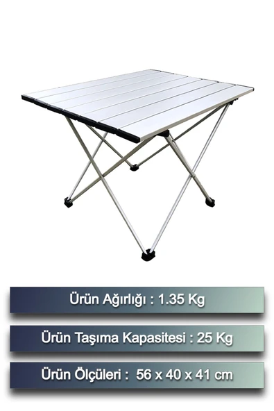 Kamp Masası Piknik Masası Balkon Masası Hafif Taşınabilir Çok Amaçlı Katlanır Alüminyum Kamp Masa ürün görseli 1