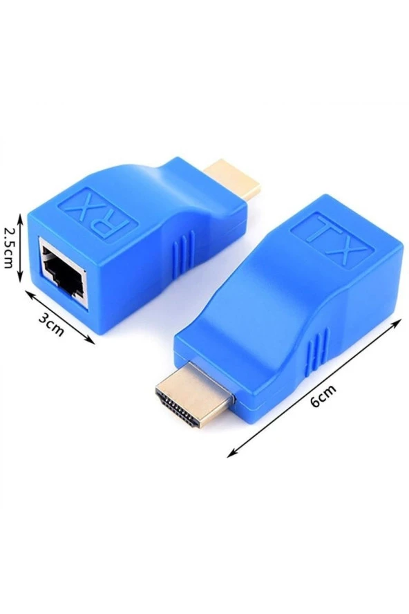 Extender Uzatma Adaptörü Cat5 Cat6 30 metre - Resim 3