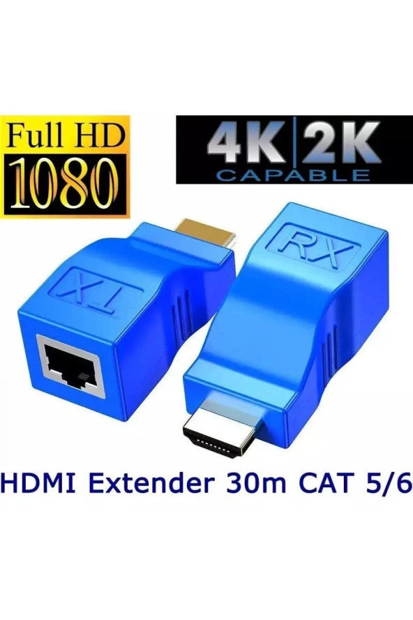 Extender Uzatma Adaptörü Cat5 Cat6 30 metre - Resim 4