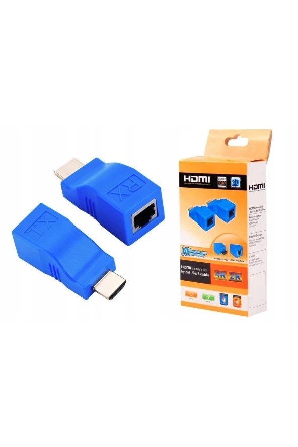 Extender Uzatma Adaptörü Cat5 Cat6 30 metre - Resim 5