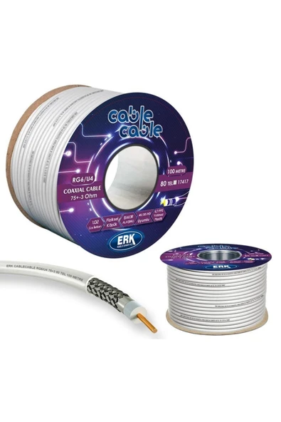 Anten Kablosu Rg6/u4 1.02mm 80tel Gold 100mt Cablecable ürün görseli 1
