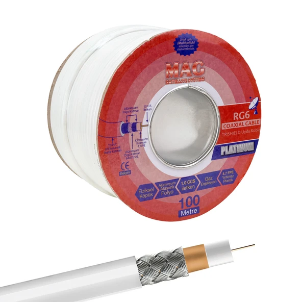 Mag Platinium Rg6-U4 Trishield Anten Kablosu 5753 ürün görseli 1