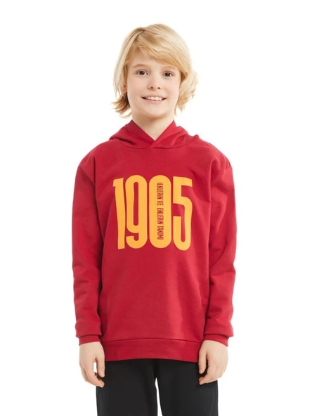Galatasaray Orijinal 1905 Baskılı Kapüşonlu Kırmızı Çocuk Sweat  C232156 ürün görseli 1