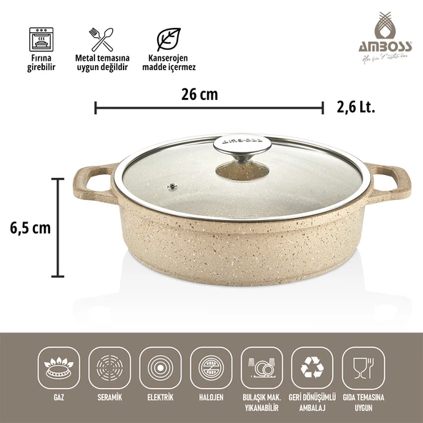 Amboss Montana 3 Parça Granit Set (Cappucino) - Resim 3