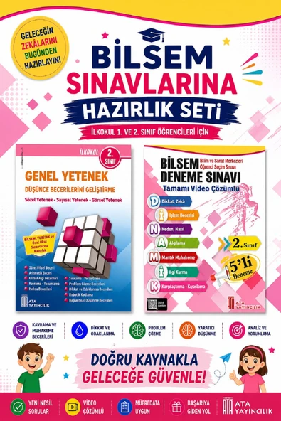 Ata 2.Sınıf Bilsem Sınavlarına Hazırlık +5 li Deneme Sınavı ürün görseli 1