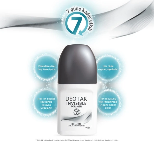 Deotak Invisible Men Roll On Deodorant 35 ml - Resim 2