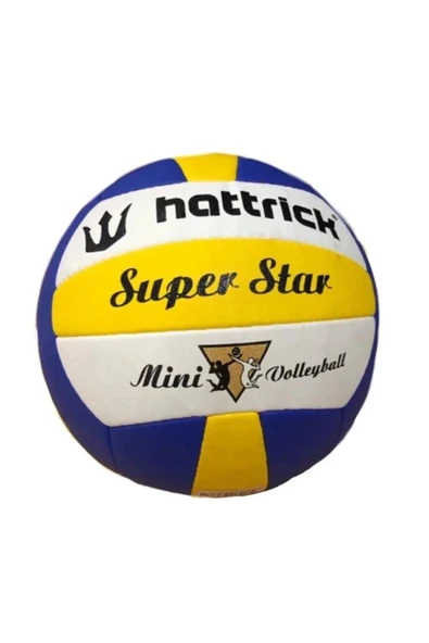 HATTRICK SUPERSTAR MINI VOLEYBOL TOPU SARI LACİVERT BEYAZ ürün görseli 1