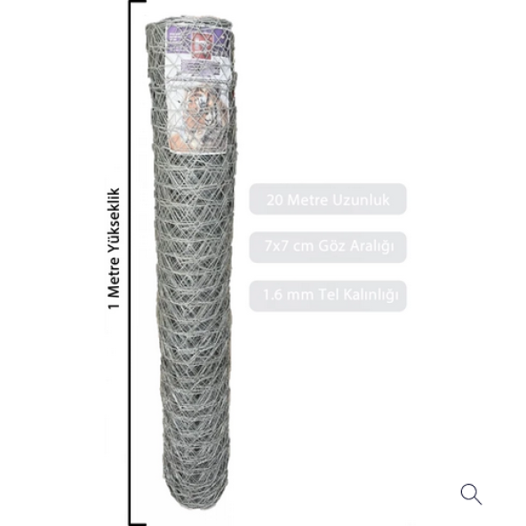 Hataş Teknik 1 Metre x 20 Metre Bahçe Tel Örgü Bahçe Çiti Bahçe Çevirme Teli 1.6 mm Kalınlığında ürün görseli 1