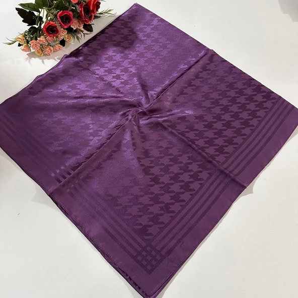 Kazayağı Desen jakar Eşarp Mürdüm JPZ0406 ürün görseli 1