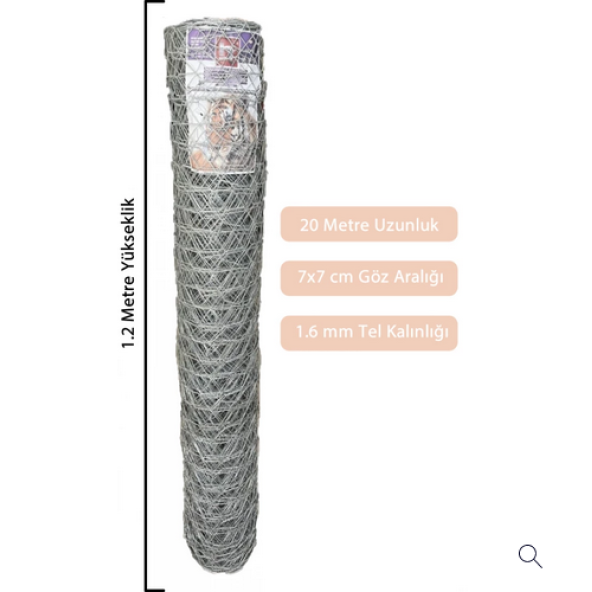 Hataş Teknik 1.20cm x 20 Metre Bahçe Tel Örgü Bahçe Çiti Bahçe Çevirme Teli 1.6 mm Kalınlığında ürün görseli 1