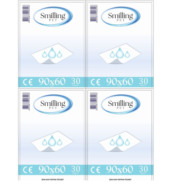 SMİLLİNG PET HASTA ALTI YATAK KORUYUCU Bez 60x90 120'lİ ürün görseli 1