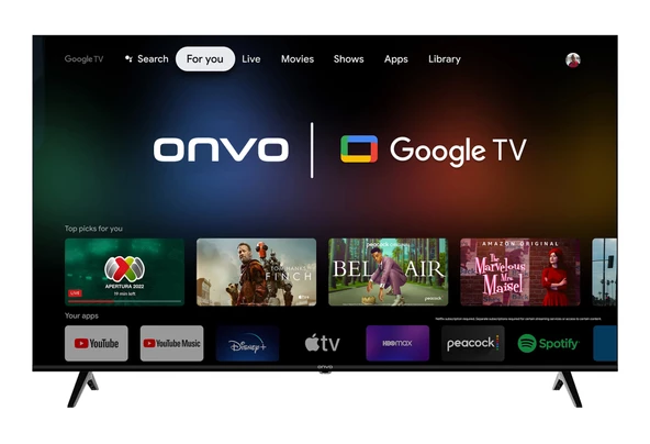 Onvo 65OVF9000U 4K Ultra HD 65" 165 Ekran Uydu Alıcılı Google Smart QLED TV ürün görseli 1