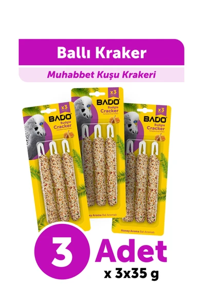Bado Muhabbet Kuşu Krakeri Ballı 105Gr 3Lü ürün görseli 1