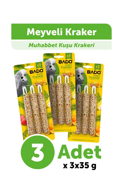 Bado Muhabbet Kuş Krakeri Meyveli 105GR 3Lü ürün görseli 1