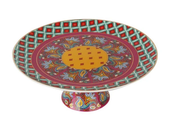 Lucky Art Eliana Bone Porselen Karışık Desenli Ayaklı Kek & Pasta Standı 27 cm LYHD 586 ürün görseli 1