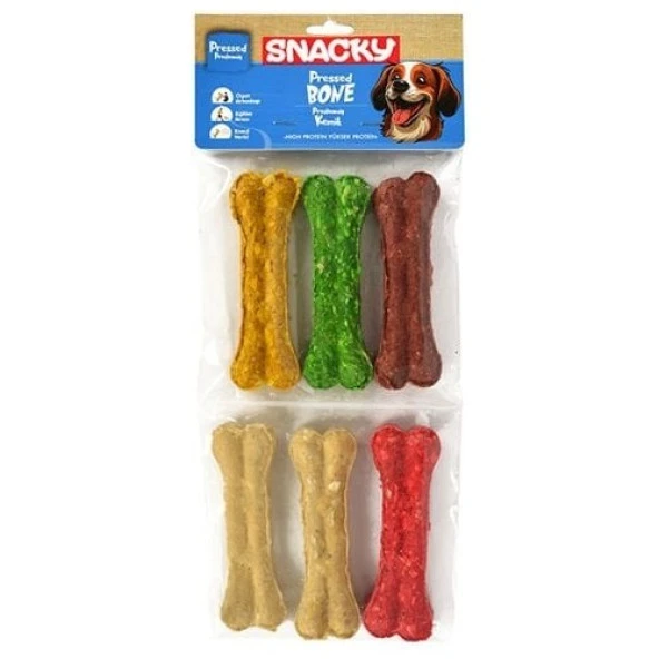 Snacky Munchy Köpek Press Kemik 6lı *11,5cm *255g  Skt : 07/2026 ürün görseli 1