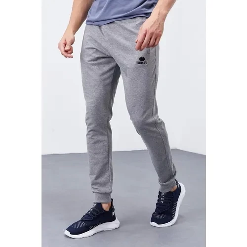 Tommy Life 84343 Cep Fermuarlı Gri Melanj Erkek Eşofman Altı-84343 ürün görseli 1