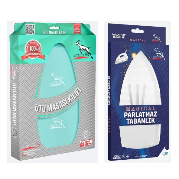 Gazella Ütü Altlığı + Ütü Masası Kılıfı Bezi 50 x 135 cm Turkuaz ürün görseli 1