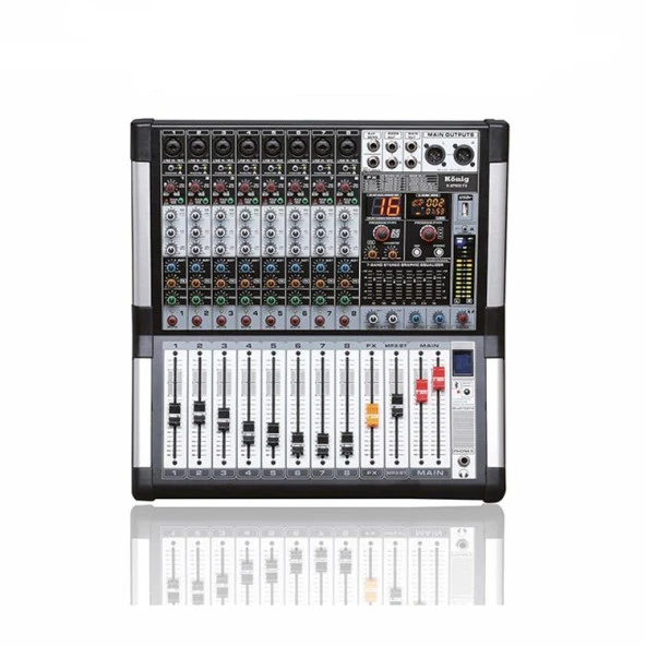König K-8-P800FX 8 Kanal Power Mikser Anfi 2x500 Watt ürün görseli 1