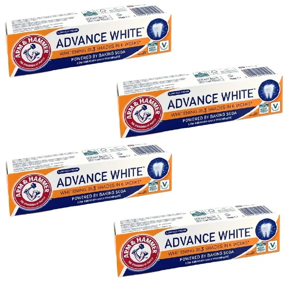 Arm & Hammer Advance White 3 Tona Kadar Beyazlatıcı Florürlü Diş Macunu 75 ml 4 Adet ürün görseli 1