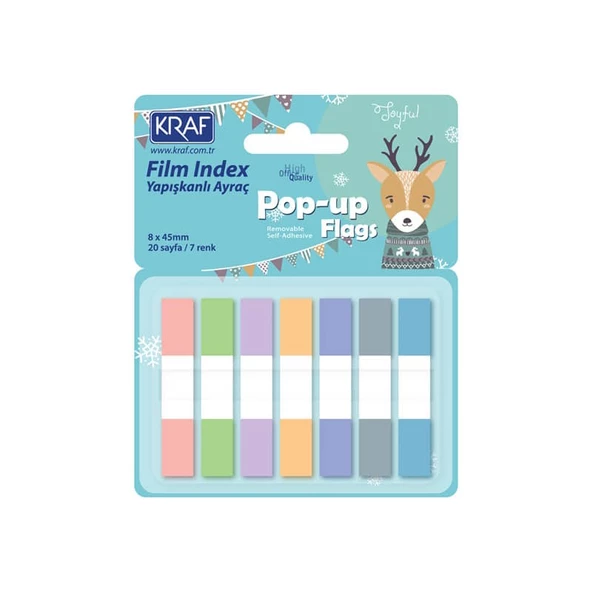 Kraf Index Film (PP) Pop-Up 7 Renk x 20 yp 8x45 mm 51250 ürün görseli 1
