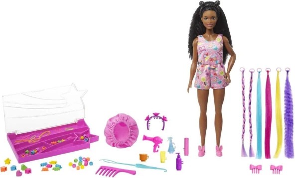 Barbie Brooklyn Eğlenceli Saçlar Oyun Seti HHM39 ürün görseli 1