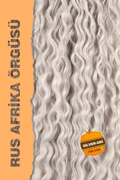 Rus Afro Dalgası Saç - Silver/Gri - Resim 2