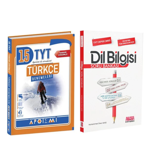 Apotemi TYT Türkçe Deneme ve AKM Dil Bilgisi Soru Bankası Seti 2 Kitap ürün görseli 1