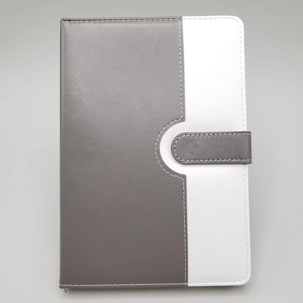 Çizgili Termo Deri Defter Gri ürün görseli 1